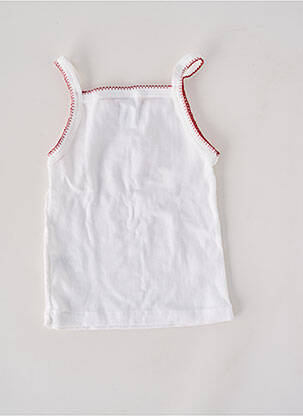 T-shirt stretch fines bretelles blanc PETIT BATEAU fille