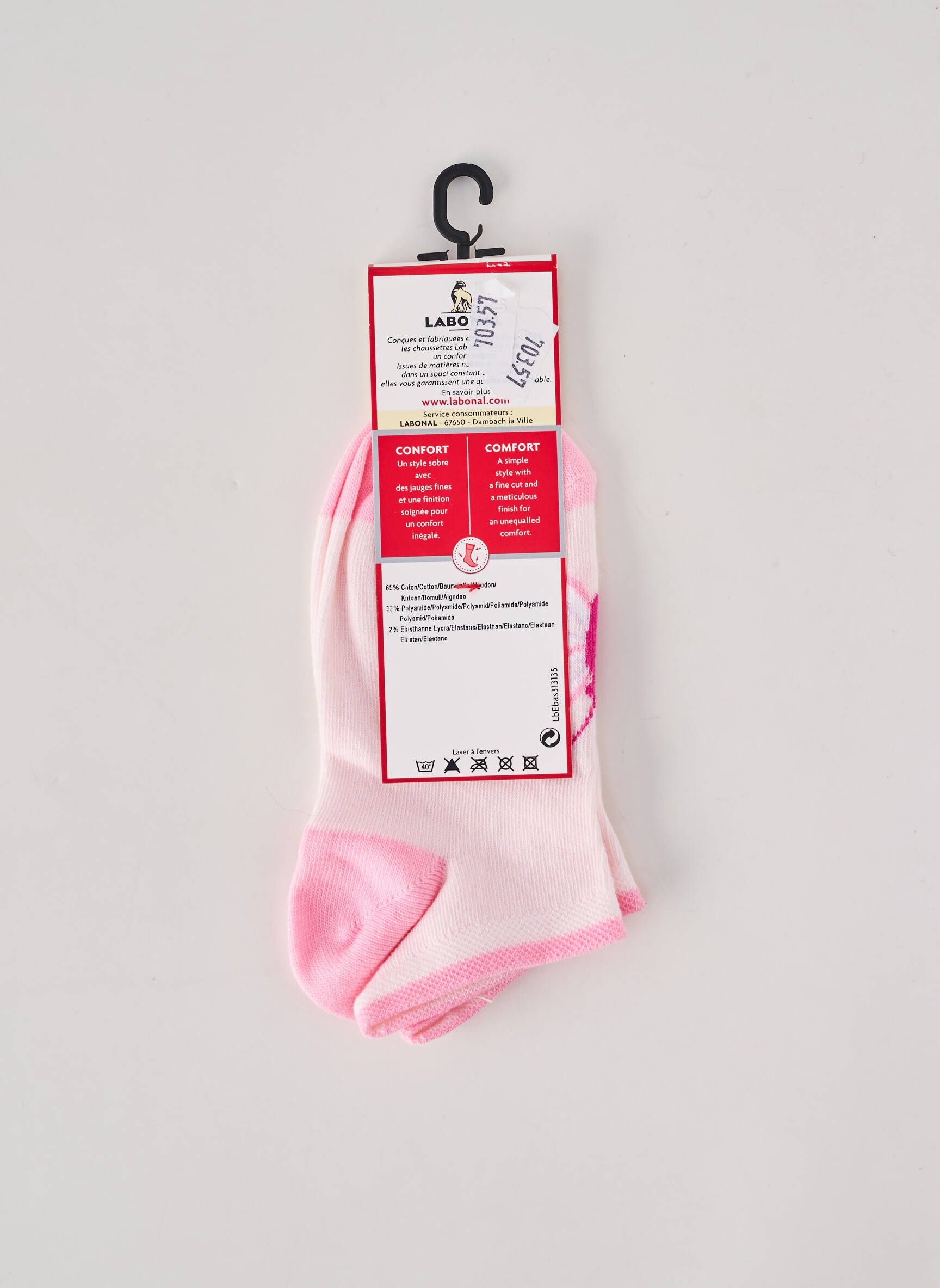 Chaussettes imprimé fantaisie rose LABONAL fille