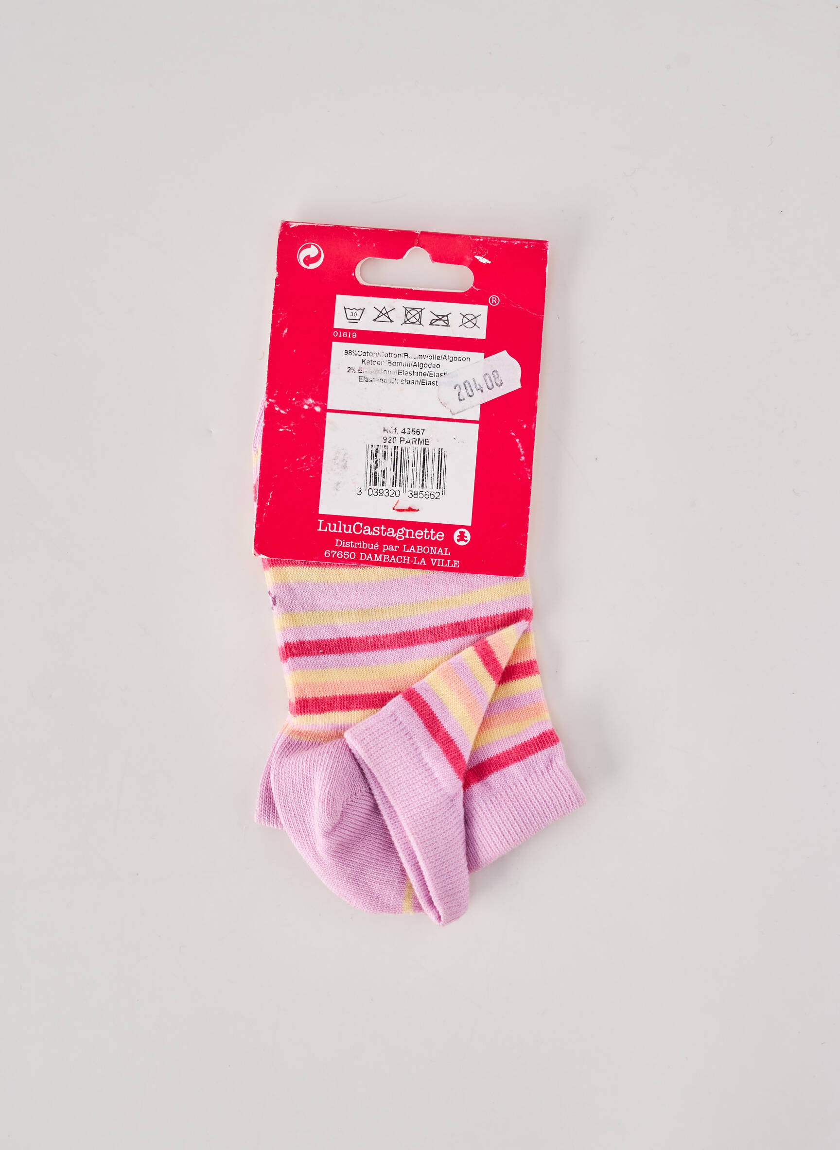 Chaussettes imprimé rayures violet LULU CASTAGNETTE fille