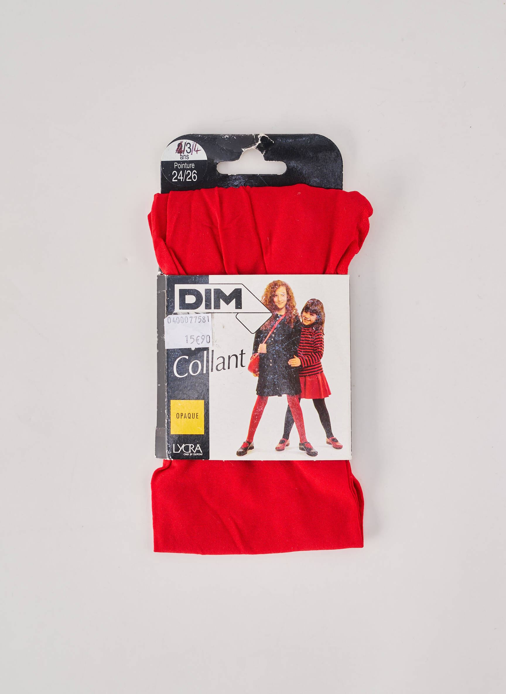 Collants stretch rouge DIM fille