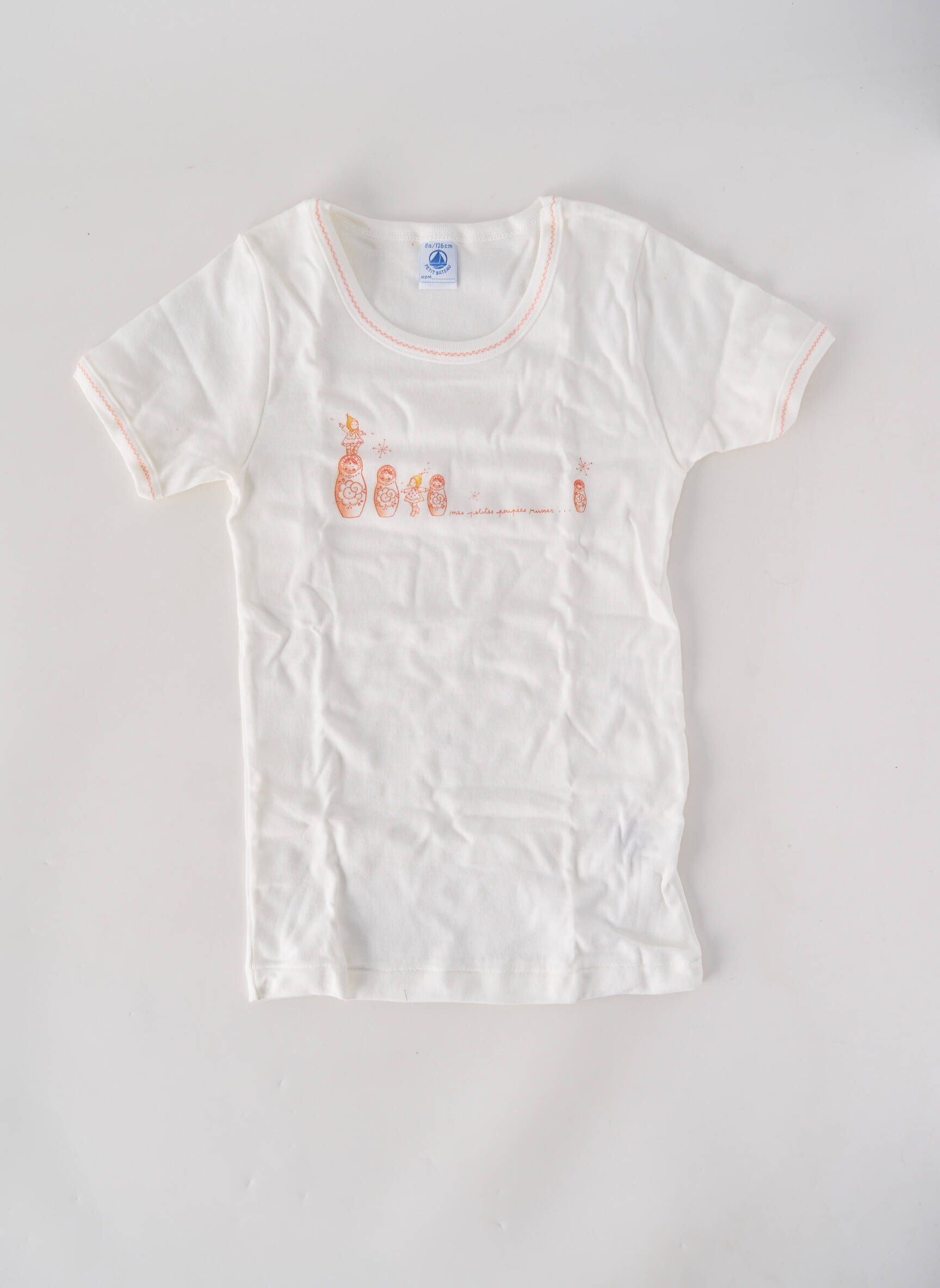 T-shirt stretch manches courtes blanc PETIT BATEAU fille