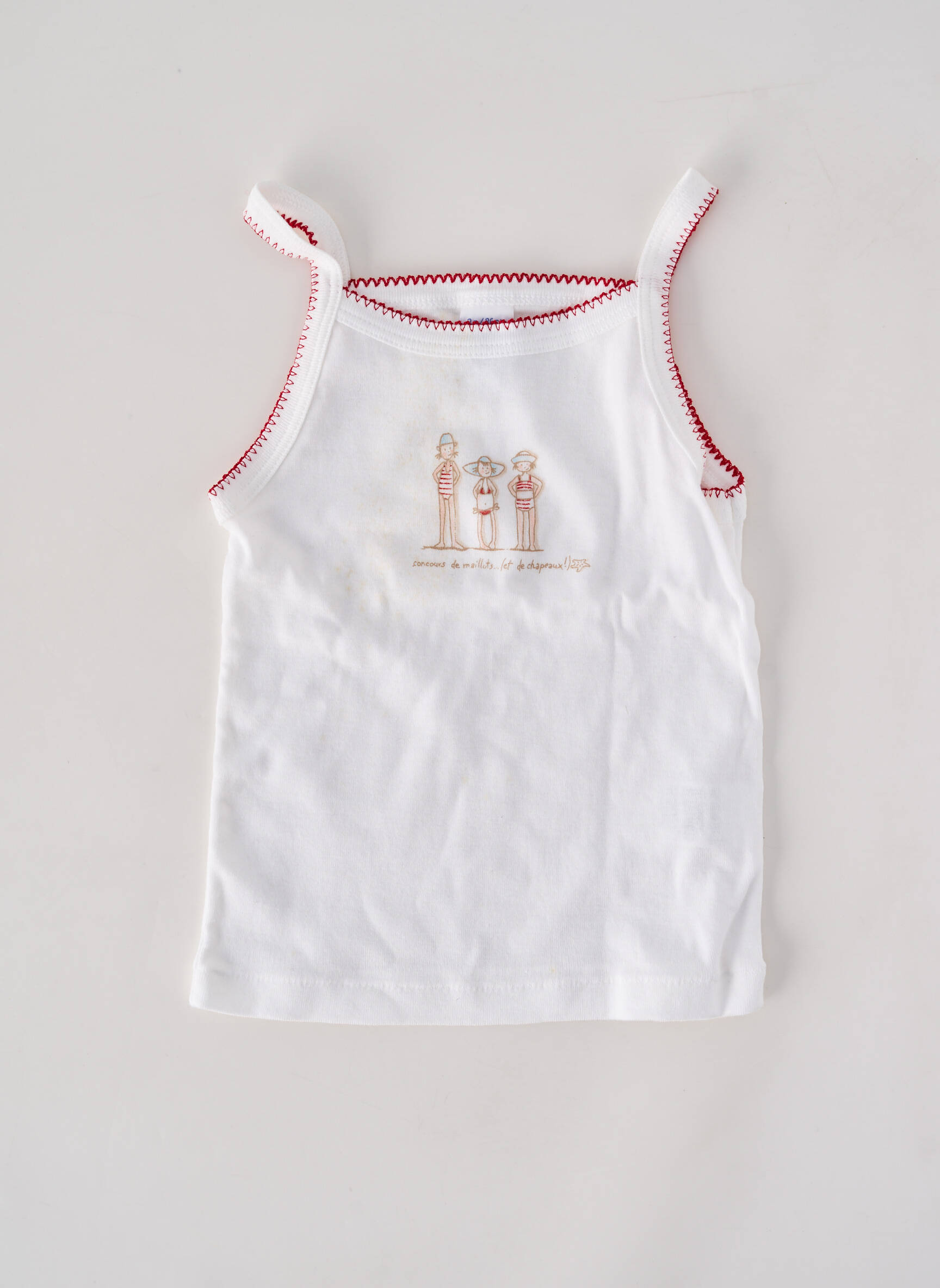 T-shirt stretch fines bretelles blanc PETIT BATEAU fille