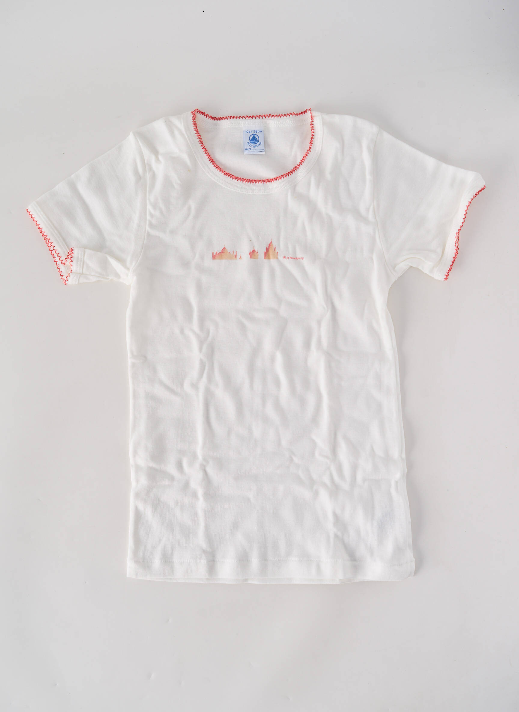 T-shirt stretch manches courtes blanc PETIT BATEAU fille