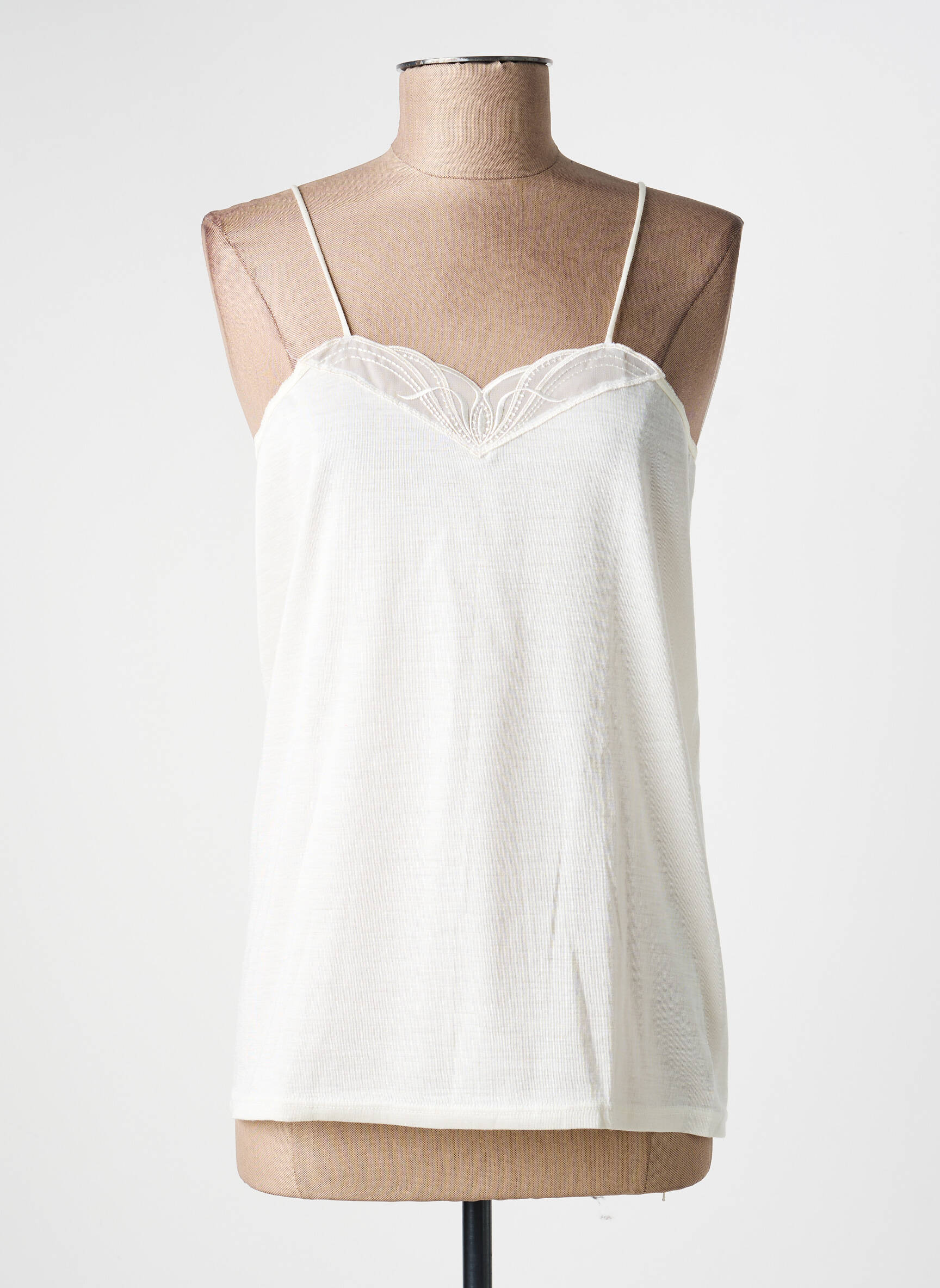 Top/caraco bretelles élastiquées beige ACHEL femme