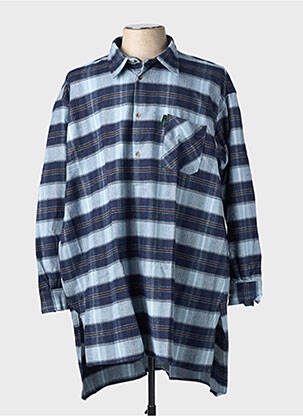 Chemise manches longues coupe droite bleu LA FORESTIERE homme