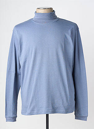 Pull col roulé coupe cintrée manches longues bleu CBK homme