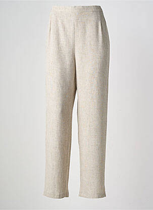 Pantalon droit tissage crêpe taille normale beige ATLANTA femme