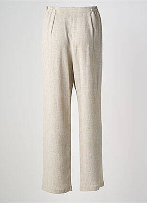 Pantalon droit tissage crêpe taille normale beige ATLANTA femme