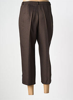Pantalon 7/8 fermeture zippée sous rabat boutonné taille normale marron ATLANTA femme