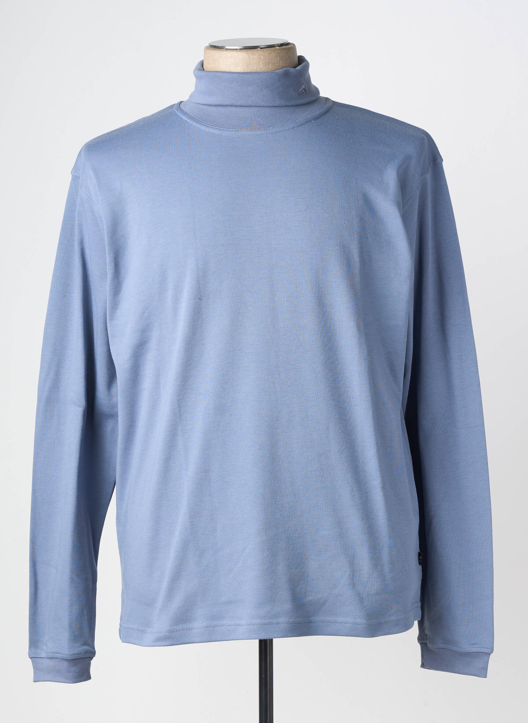Pull col roulé coupe cintrée manches longues bleu CBK homme