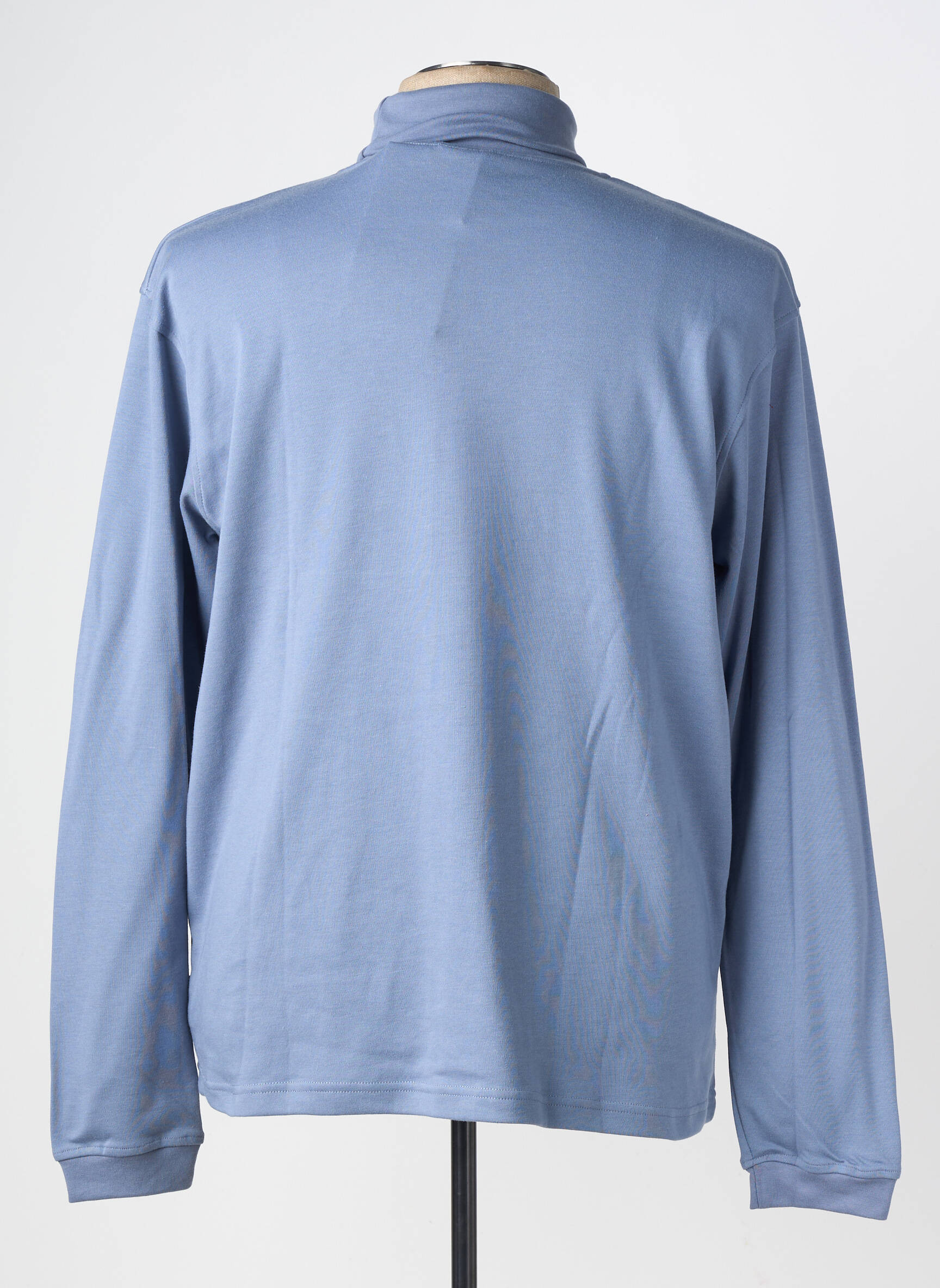 Pull col roulé coupe cintrée manches longues bleu CBK homme