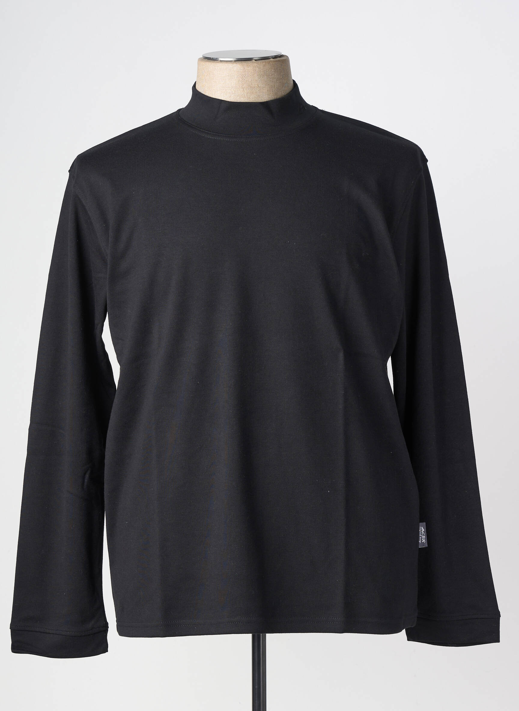 Pull col roulé coupe cintrée manches longues noir CBK homme