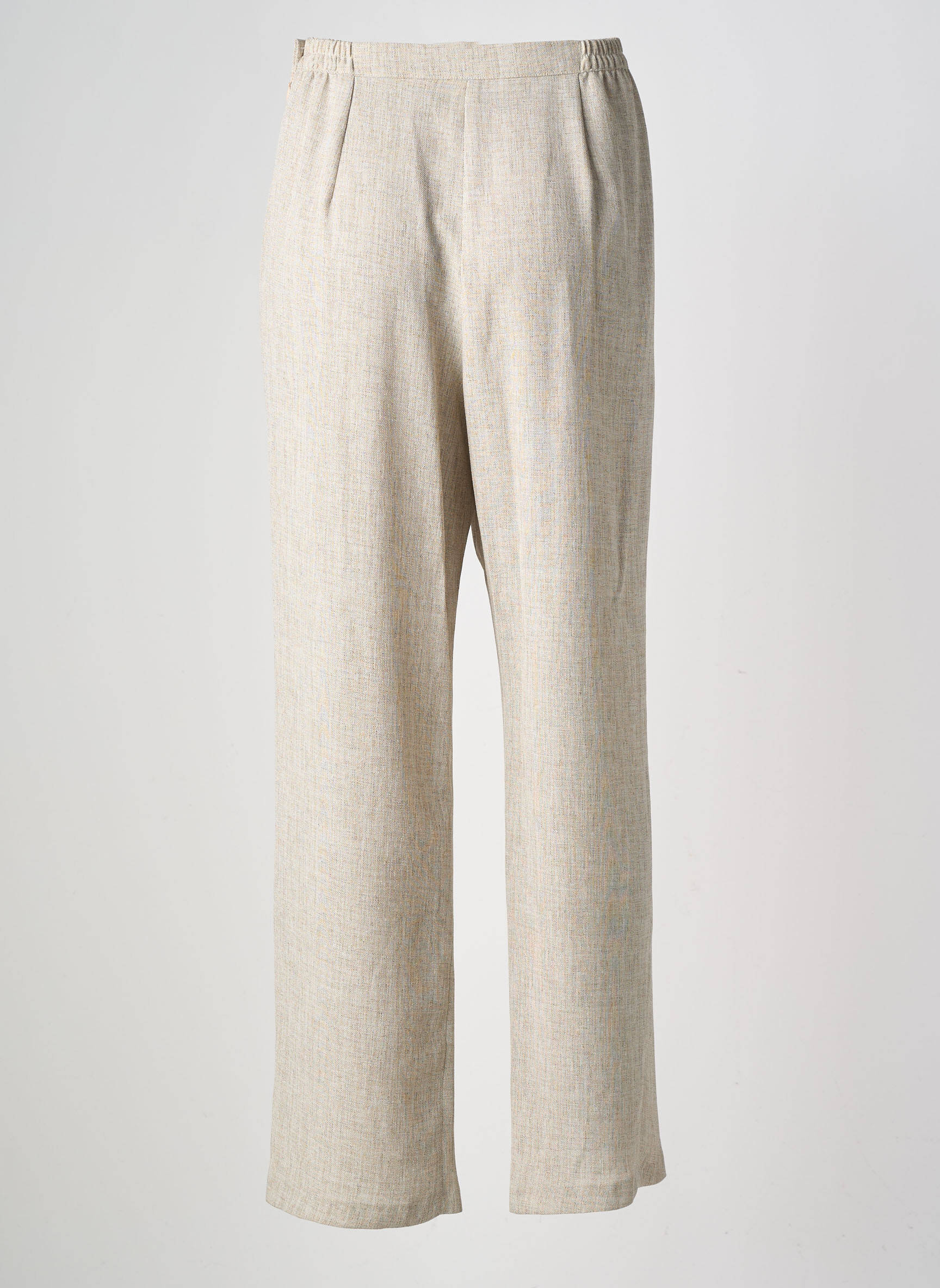 Pantalon droit tissage crêpe taille normale beige ATLANTA femme