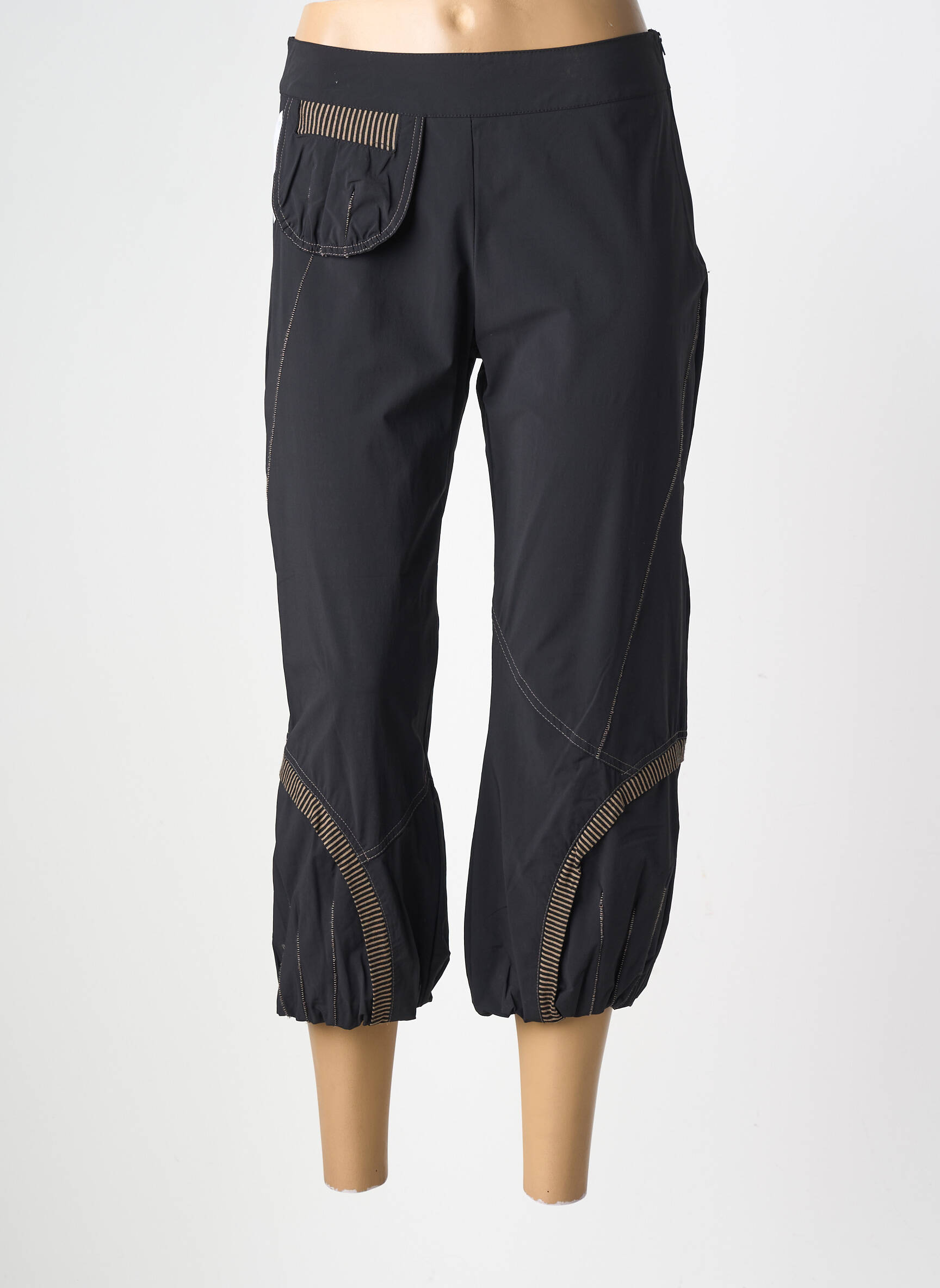 Pantacourt stretch taille normale noir ATLANTA femme