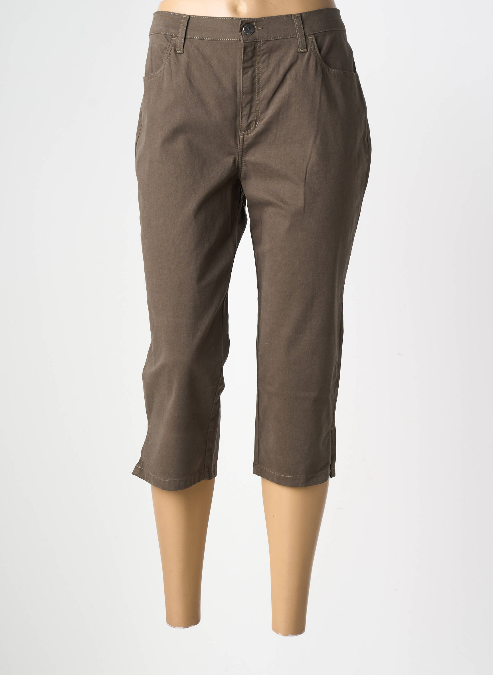 Pantacourt stretch taille normale vert KANOPE femme