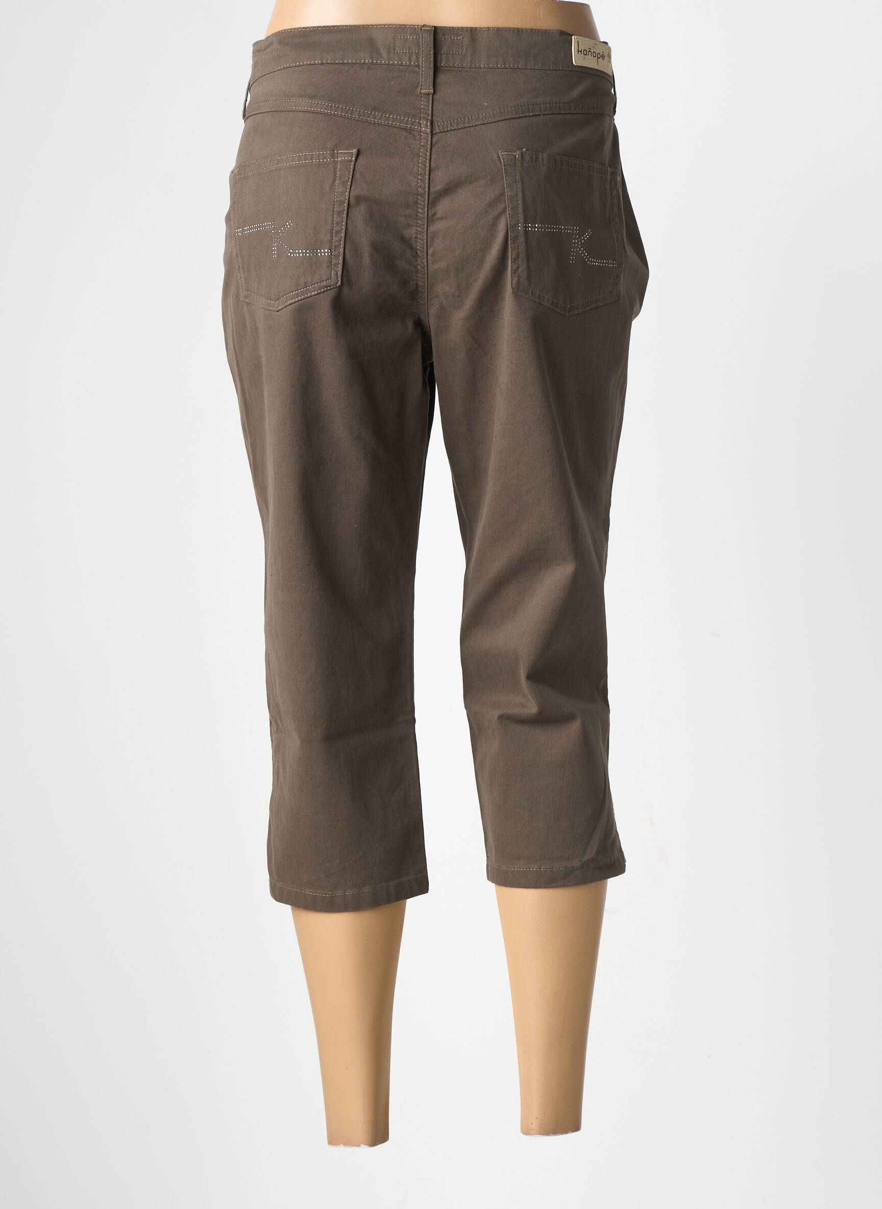 Pantacourt stretch taille normale vert KANOPE femme