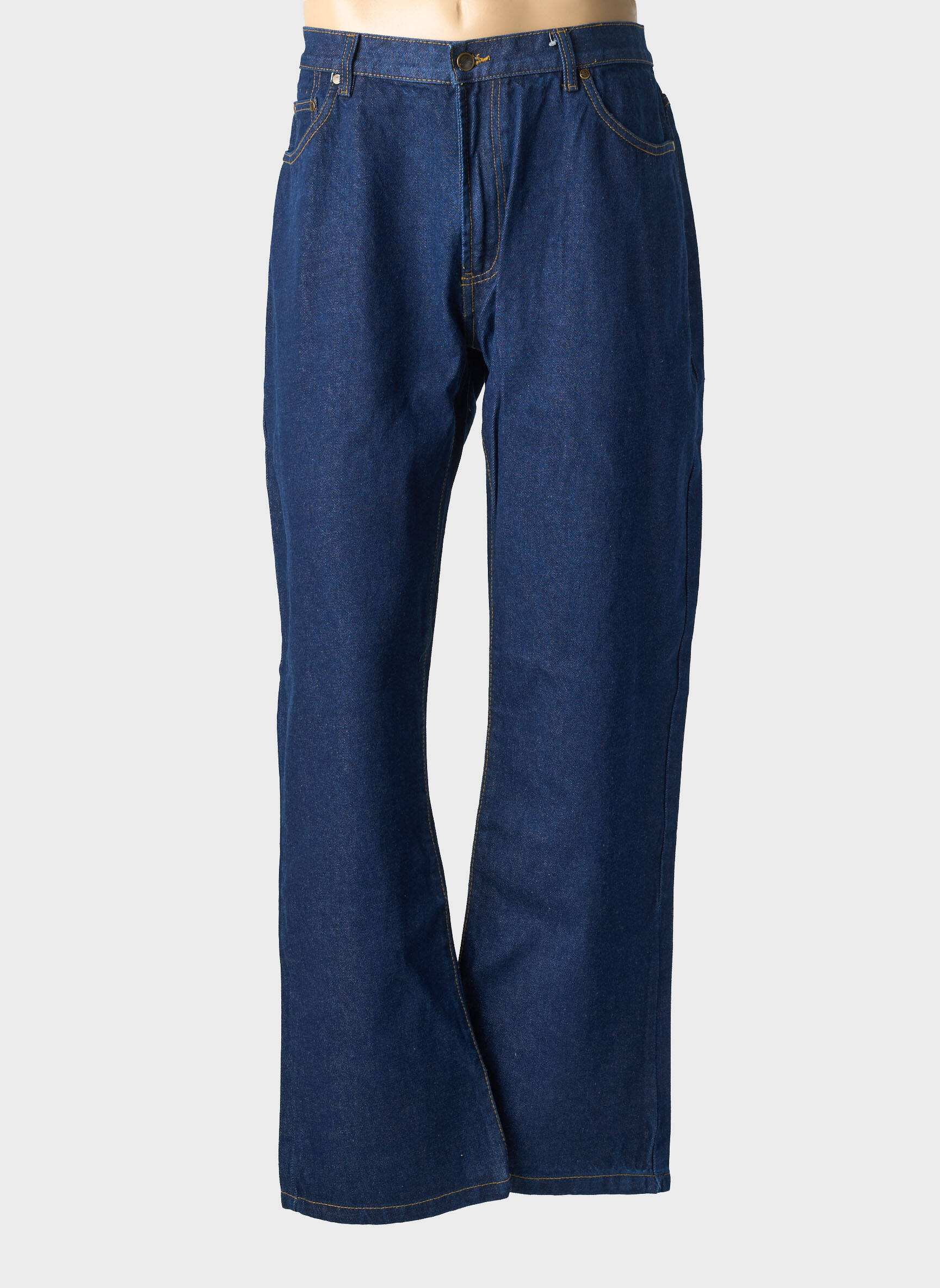 Jeans coupe droite fermeture zippée sous rabat boutonné taille normale bleu CBK homme
