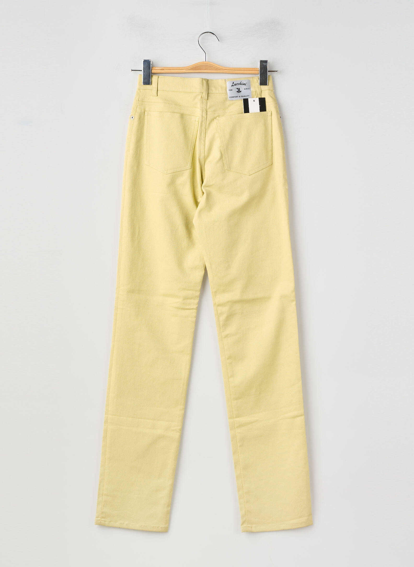 Pantalon droit stretch taille normale vert LUCCHINI femme