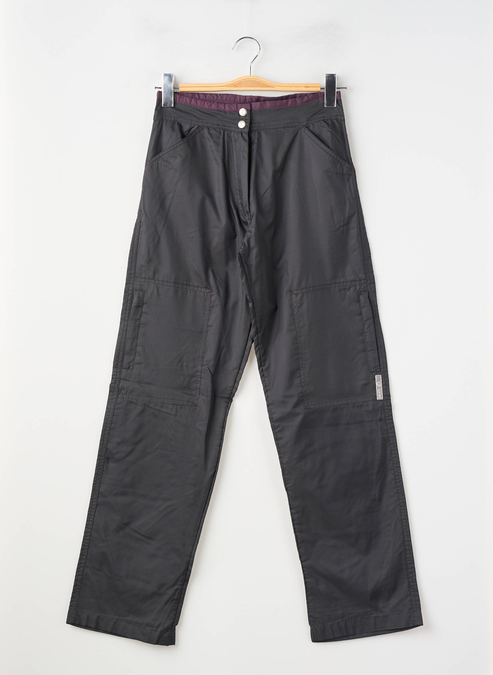 Pantalon droit fermeture zippée sous rabat boutonné noir KALAI fille