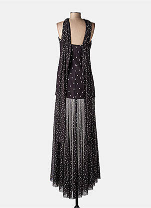 Robe longue sans manche sans manche noir LUMINA femme