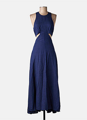 Robe longue sans manche sans manche bleu LUMINA femme