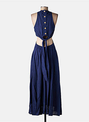 Robe longue sans manche sans manche bleu LUMINA femme