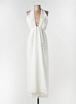 Robe longue sans manche sans manche blanc LUMINA femme