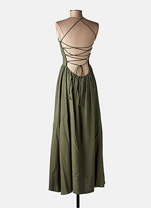 Robe longue sans manche sans manche vert LUMINA femme