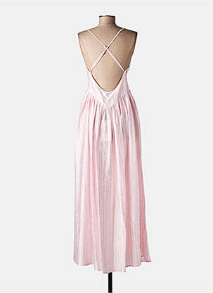 Robe longue imprimé fantaisie fines bretelles rose LUMINA femme