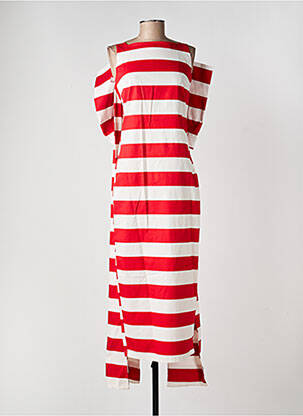 Robe longue sans manche sans manche rouge LUMINA femme