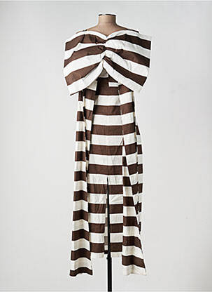 Robe longue sans manche sans manche marron LUMINA femme
