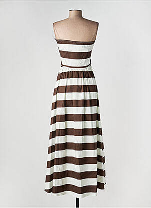 Robe longue sans manche sans manche marron LUMINA femme