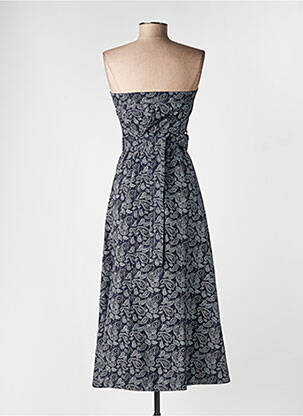 Robe mi-longue sans manche sans manche bleu LUMINA femme