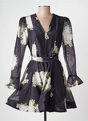 Robe courte fermeture zippée au dos manches longues noir DE ROYAL femme