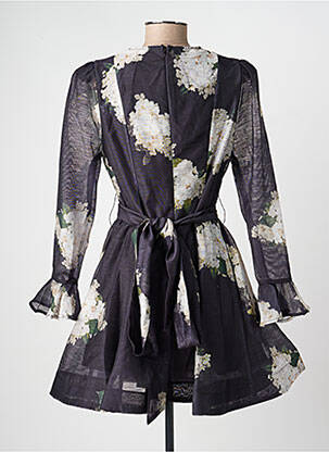 Robe courte fermeture zippée au dos manches longues noir DE ROYAL femme