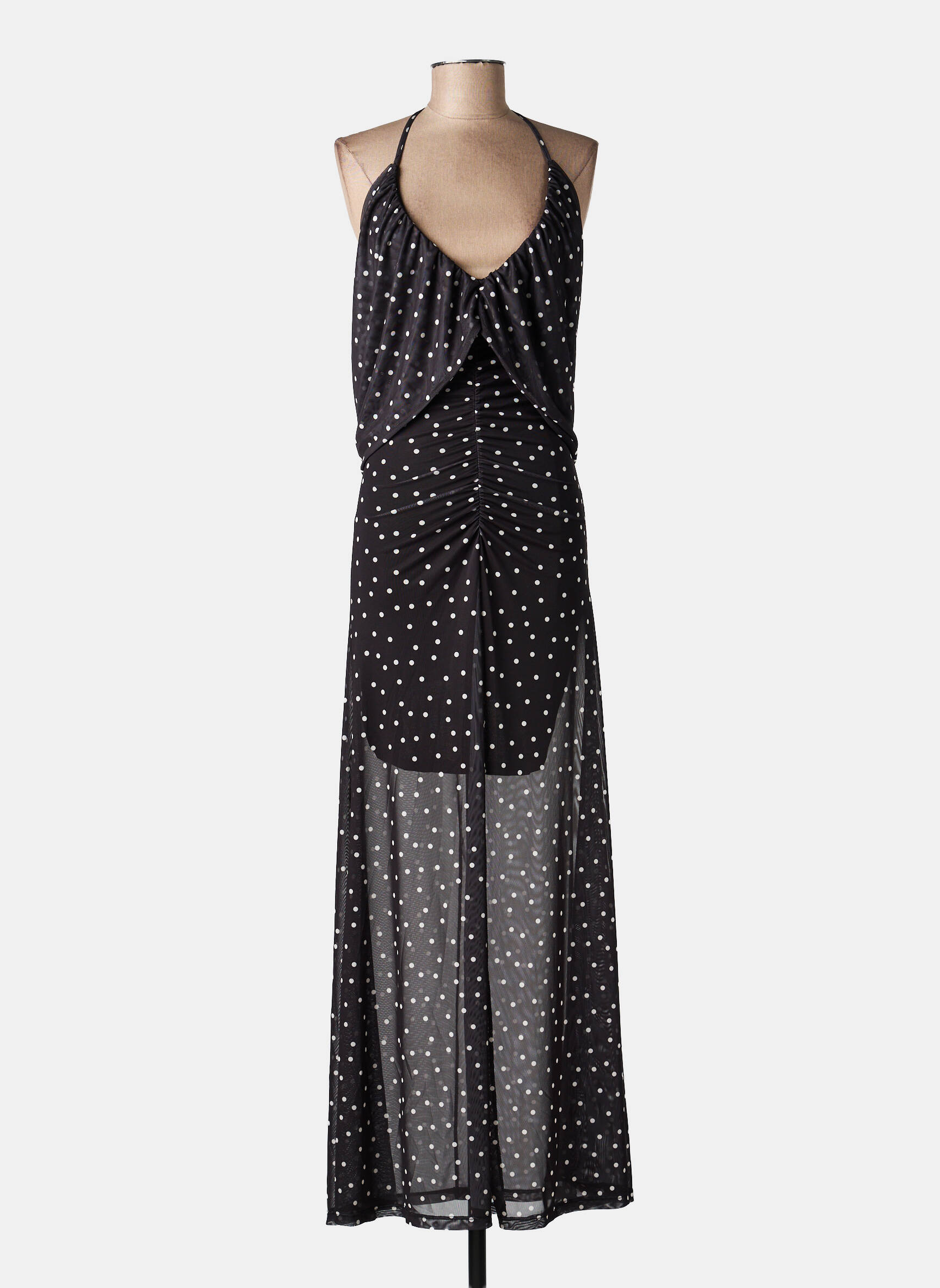 Robe longue sans manche sans manche noir LUMINA femme