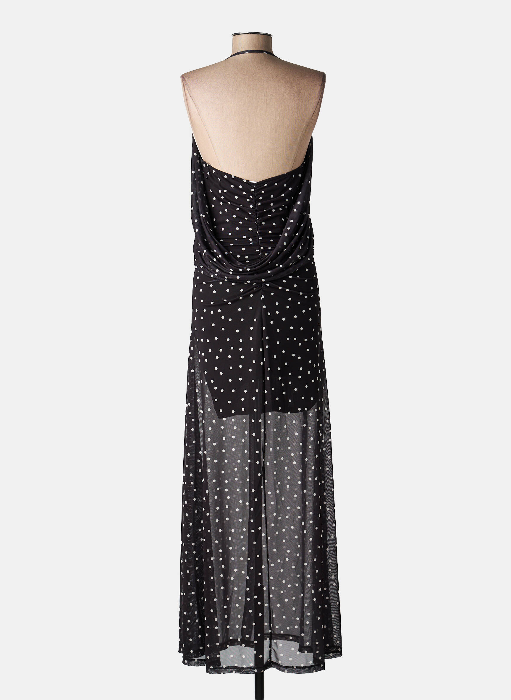 Robe longue sans manche sans manche noir LUMINA femme