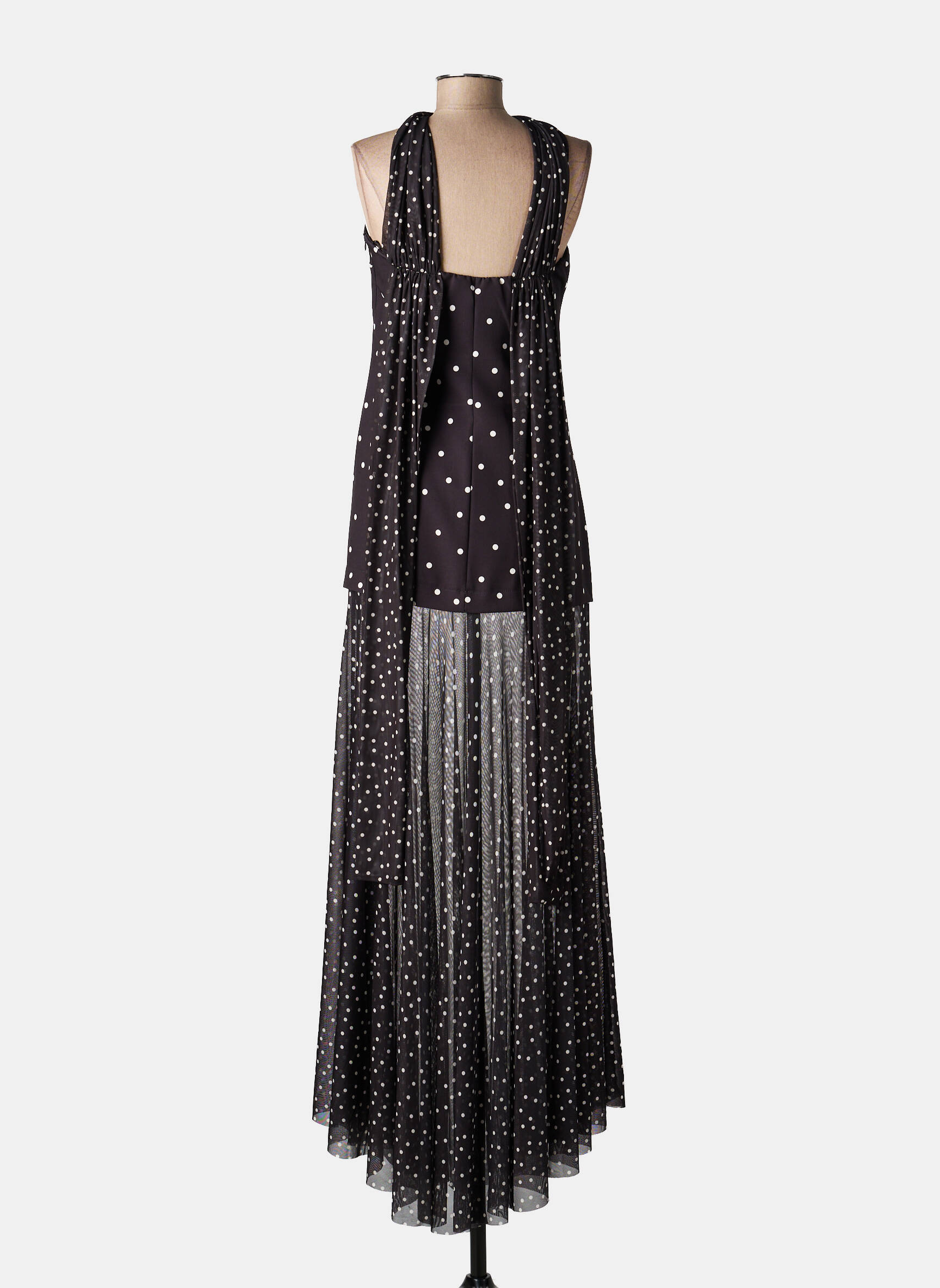 Robe longue sans manche sans manche noir LUMINA femme