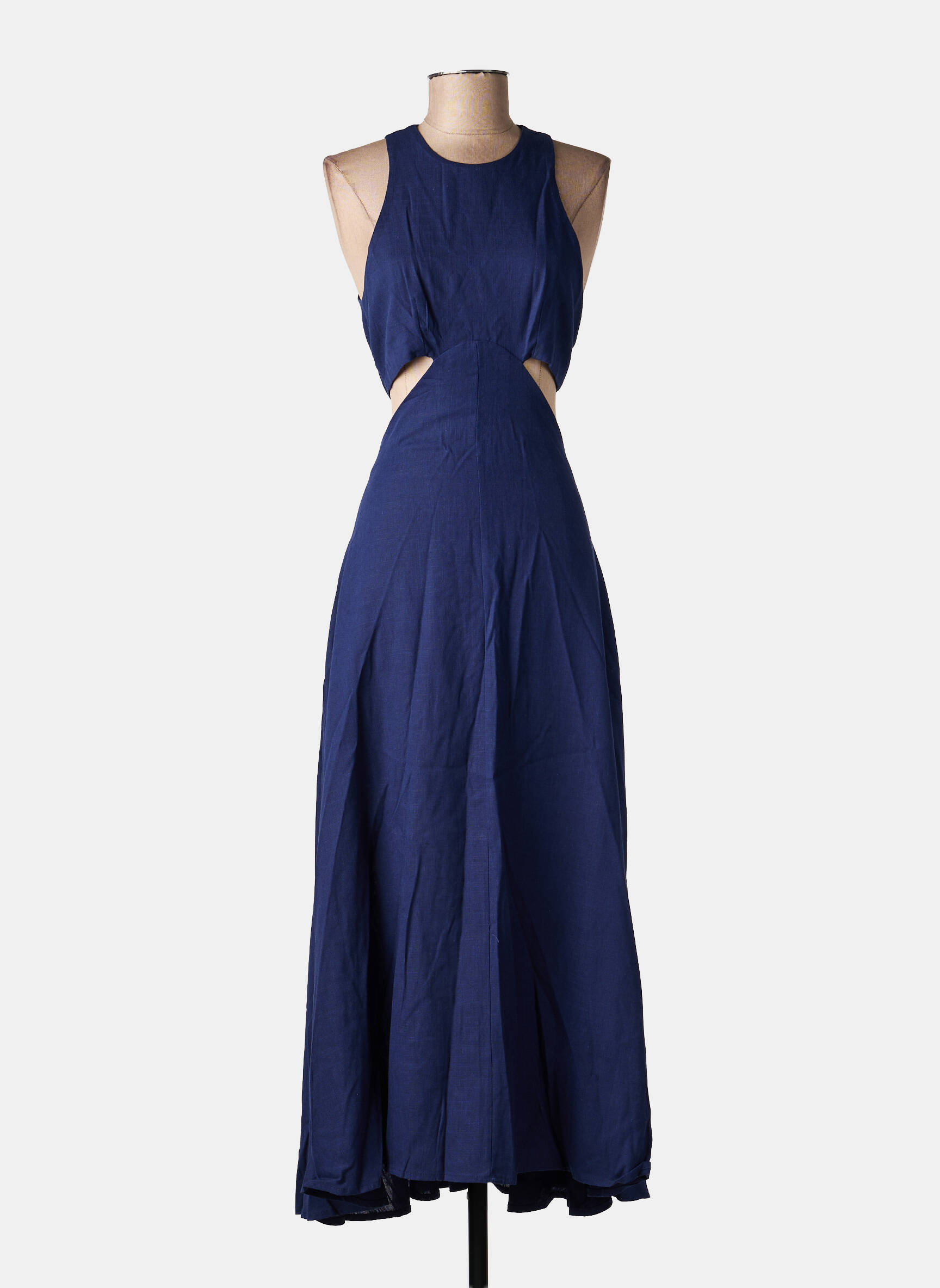 Robe longue sans manche sans manche bleu LUMINA femme