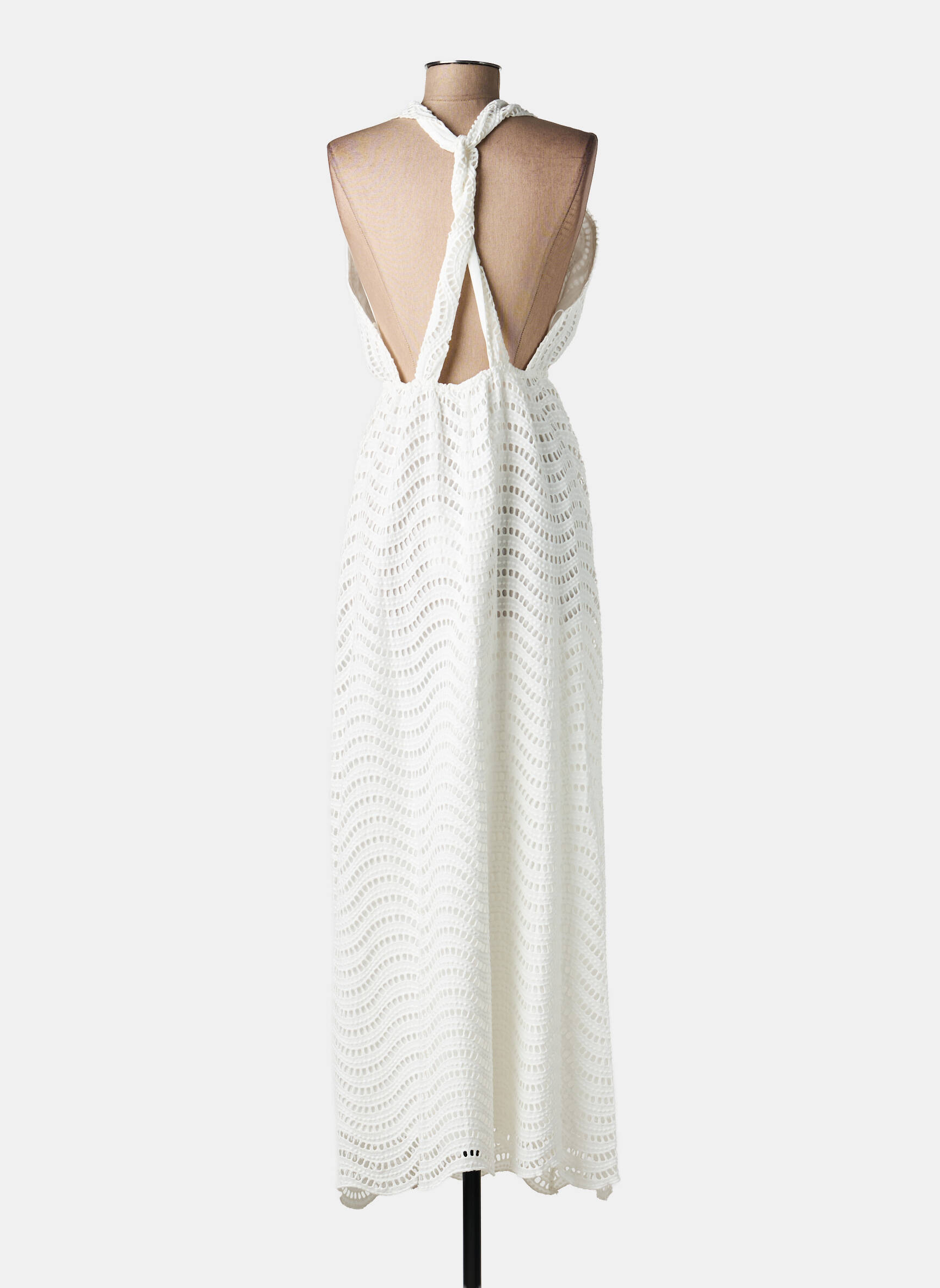 Robe longue sans manche sans manche blanc LUMINA femme