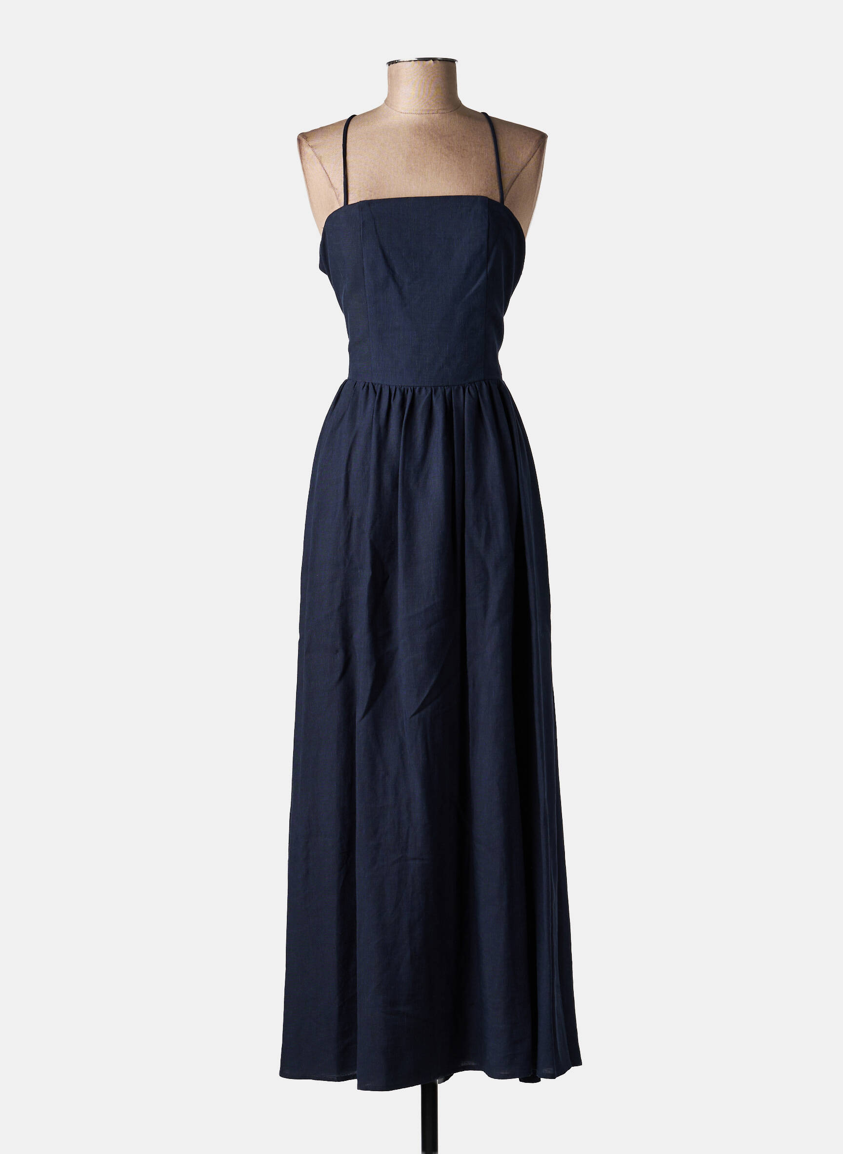 Robe longue sans manche sans manche bleu LUMINA femme