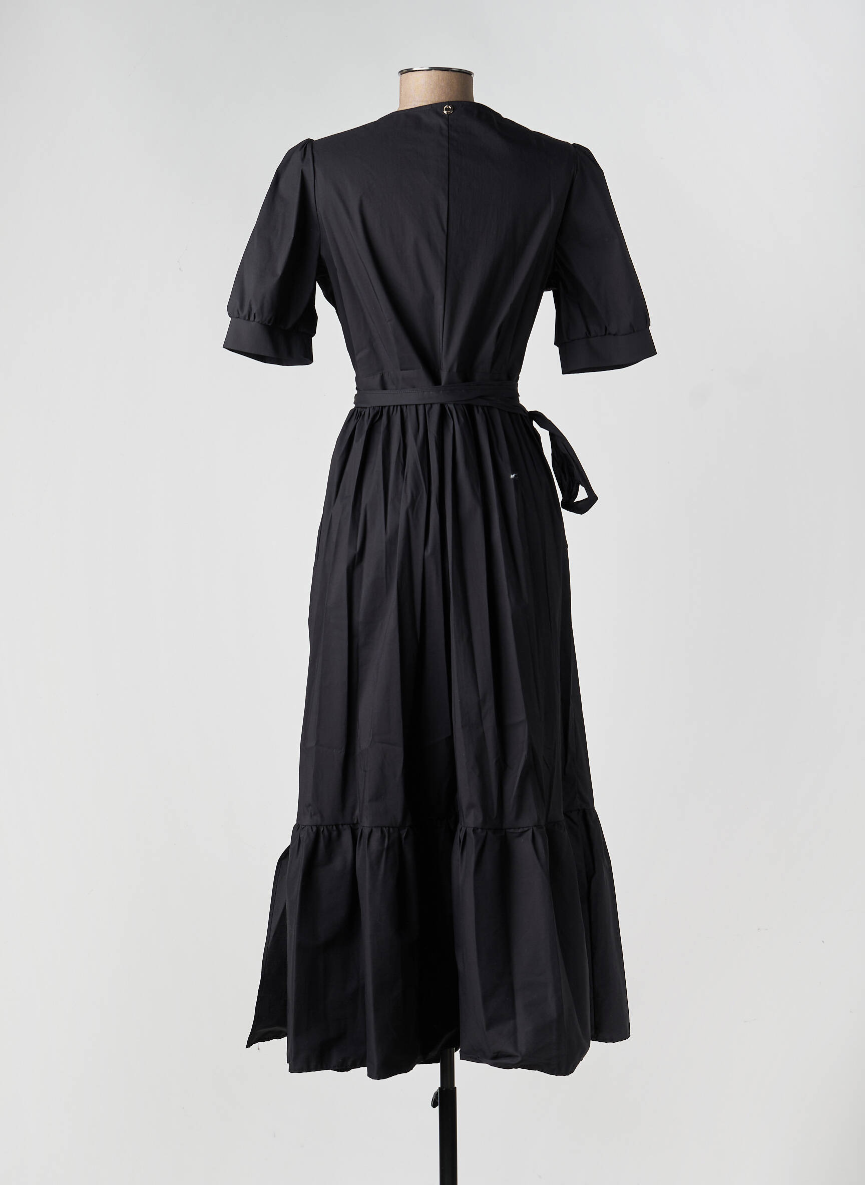 Robe longue manches courtes manches courtes noir DIANA GALLESI femme