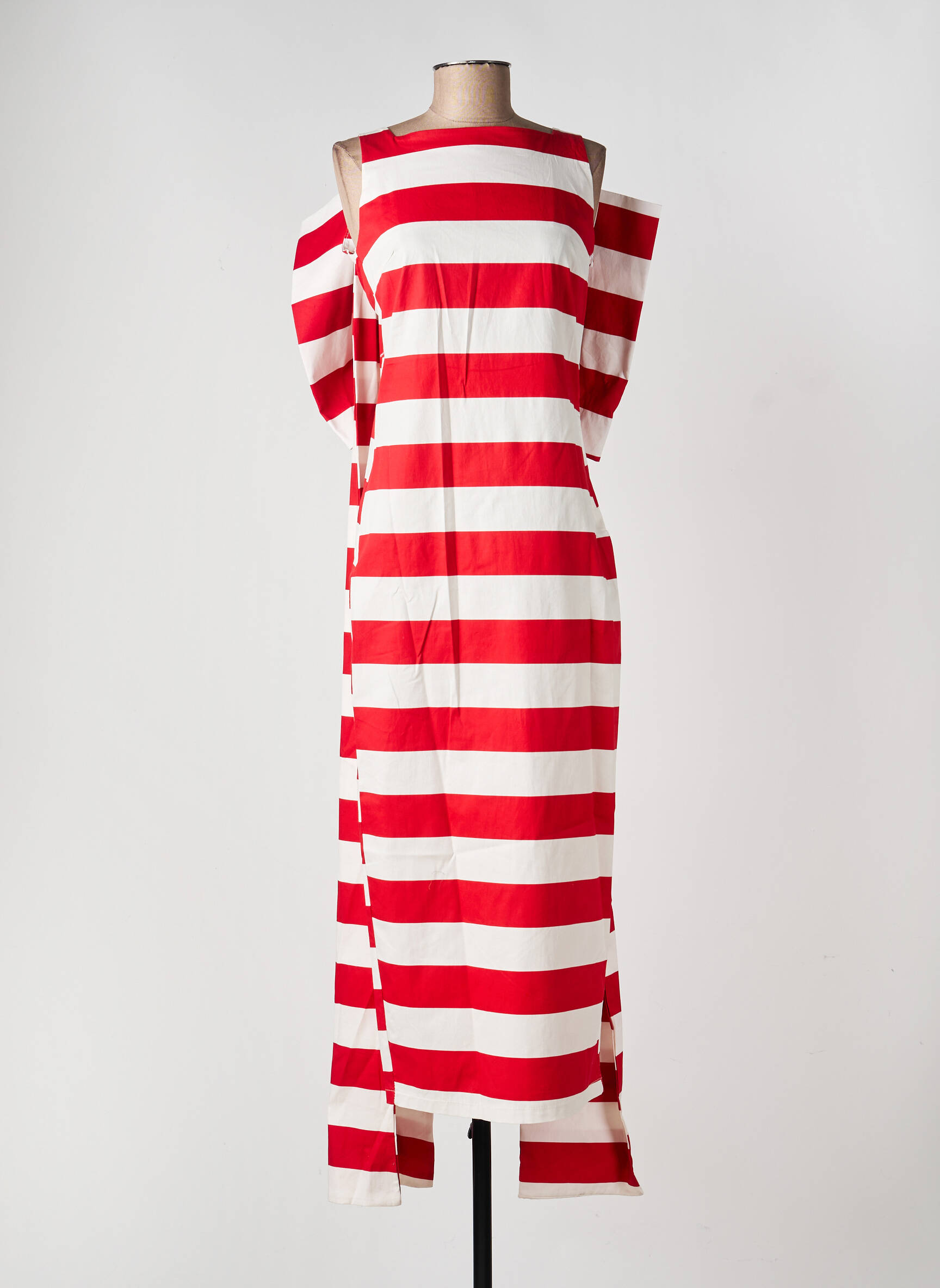 Robe longue sans manche sans manche rouge LUMINA femme