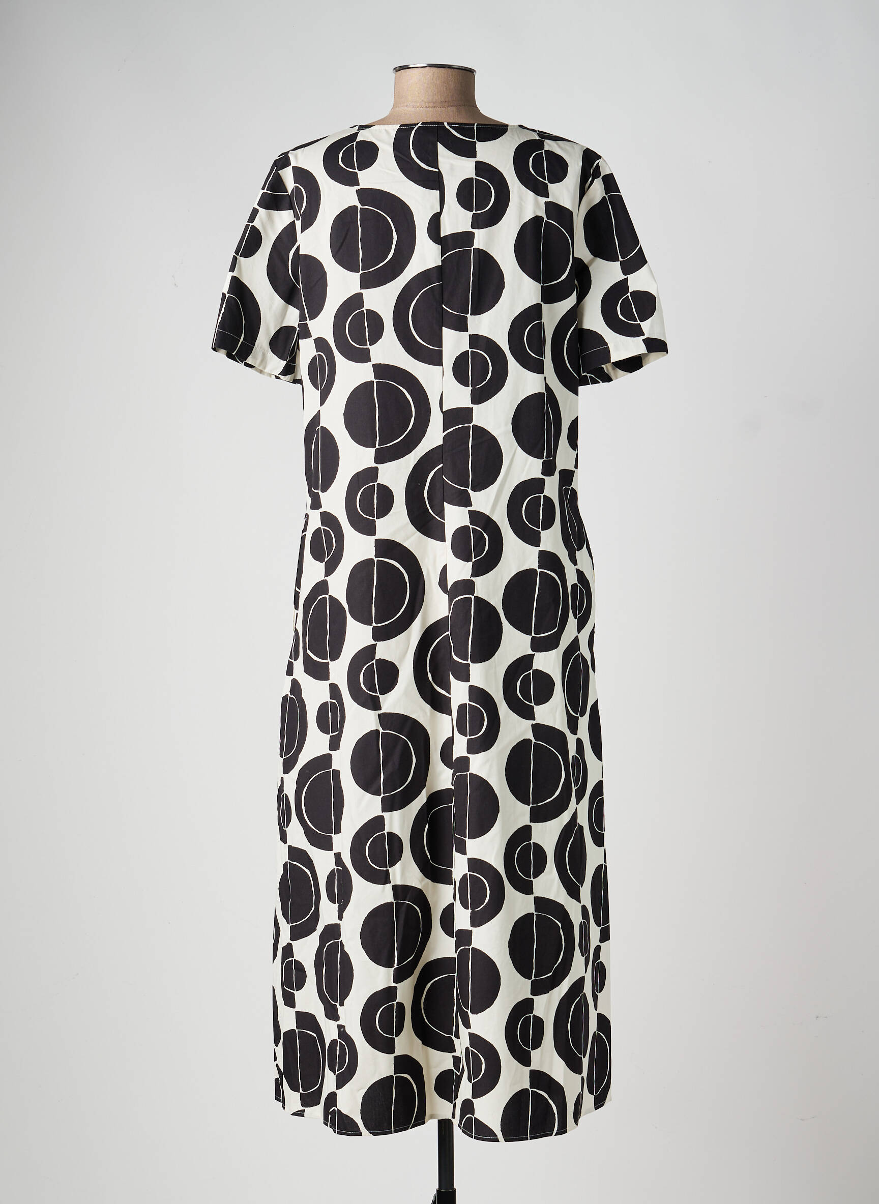 Robe longue imprimé fantaisie manches courtes noir DIANA GALLESI femme