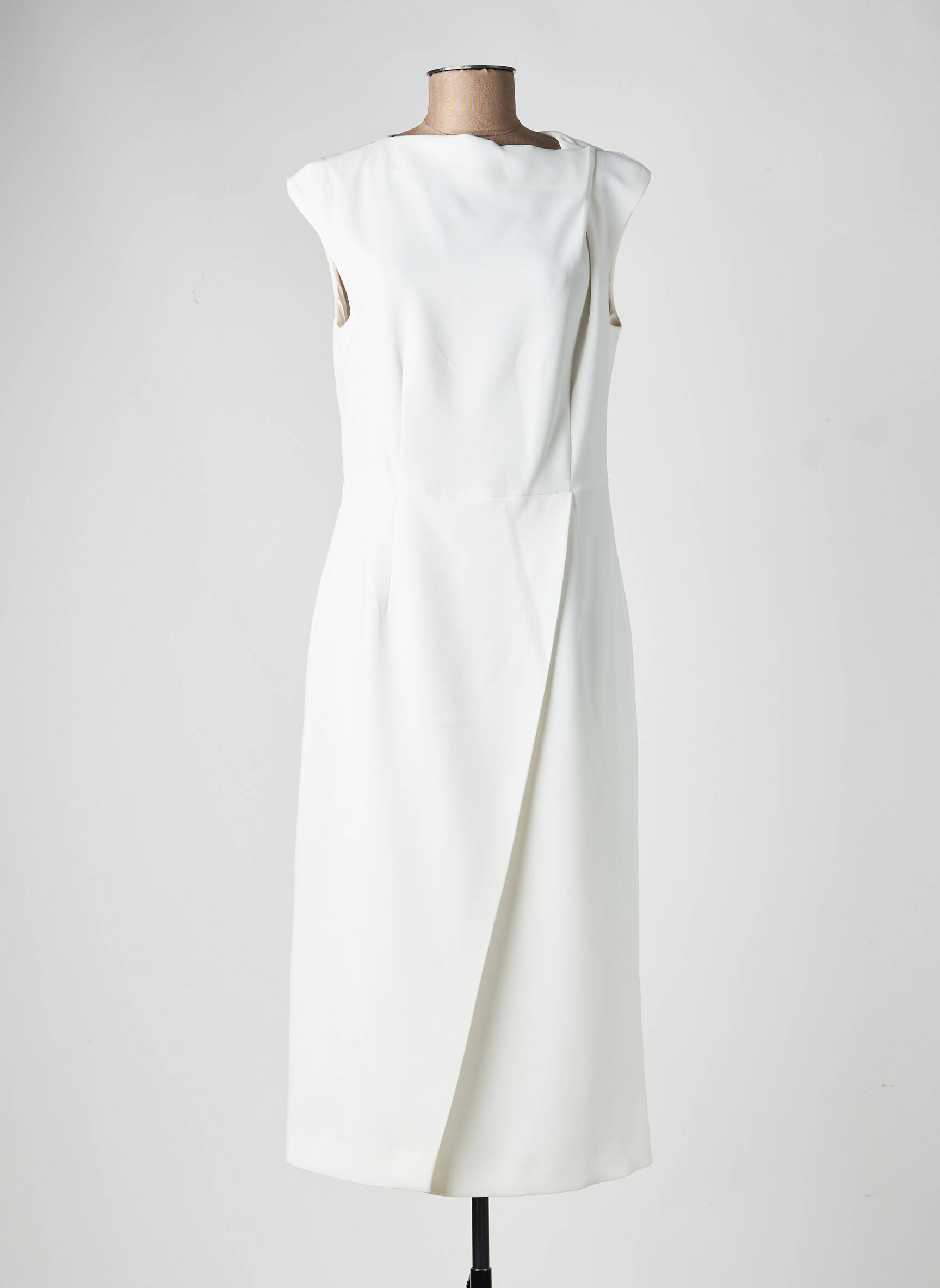 Robe mi-longue manches courtes manches courtes blanc DIANA GALLESI femme
