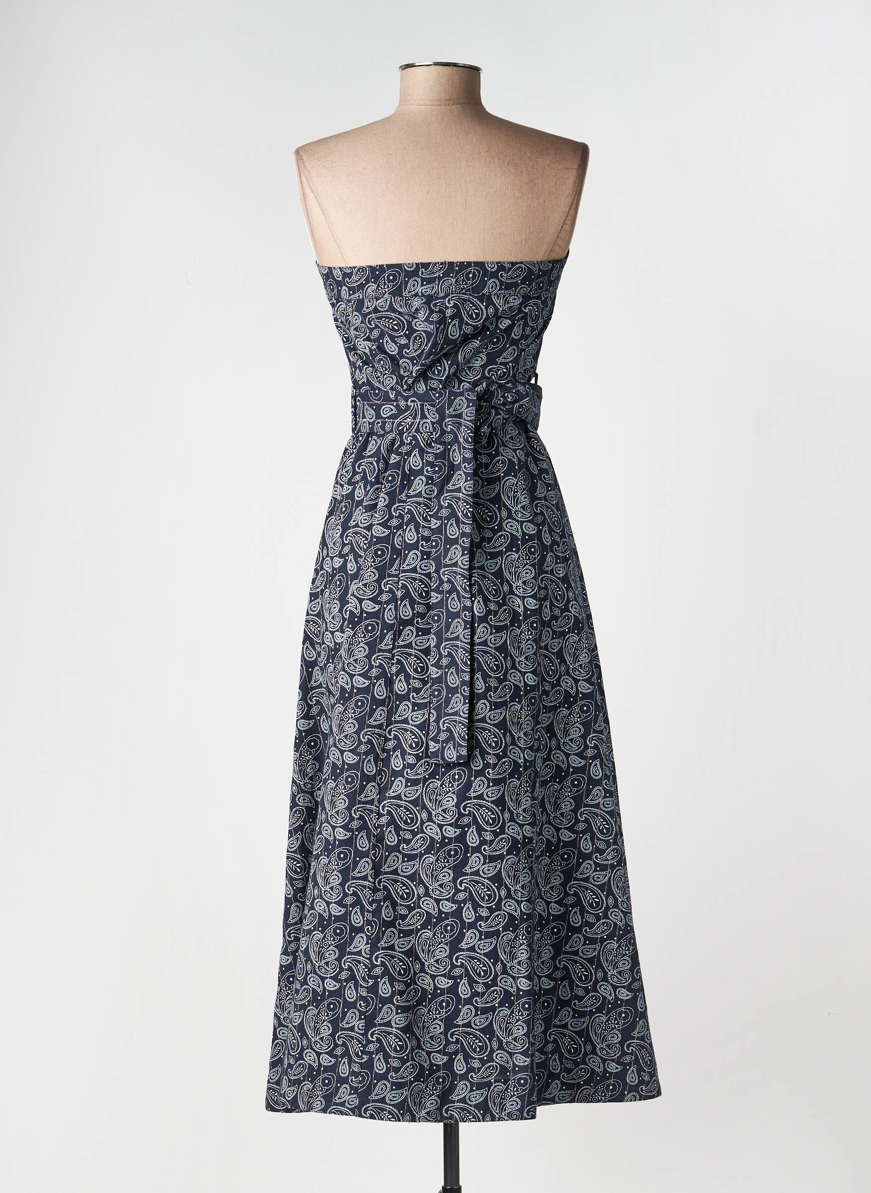 Robe mi-longue sans manche sans manche bleu LUMINA femme