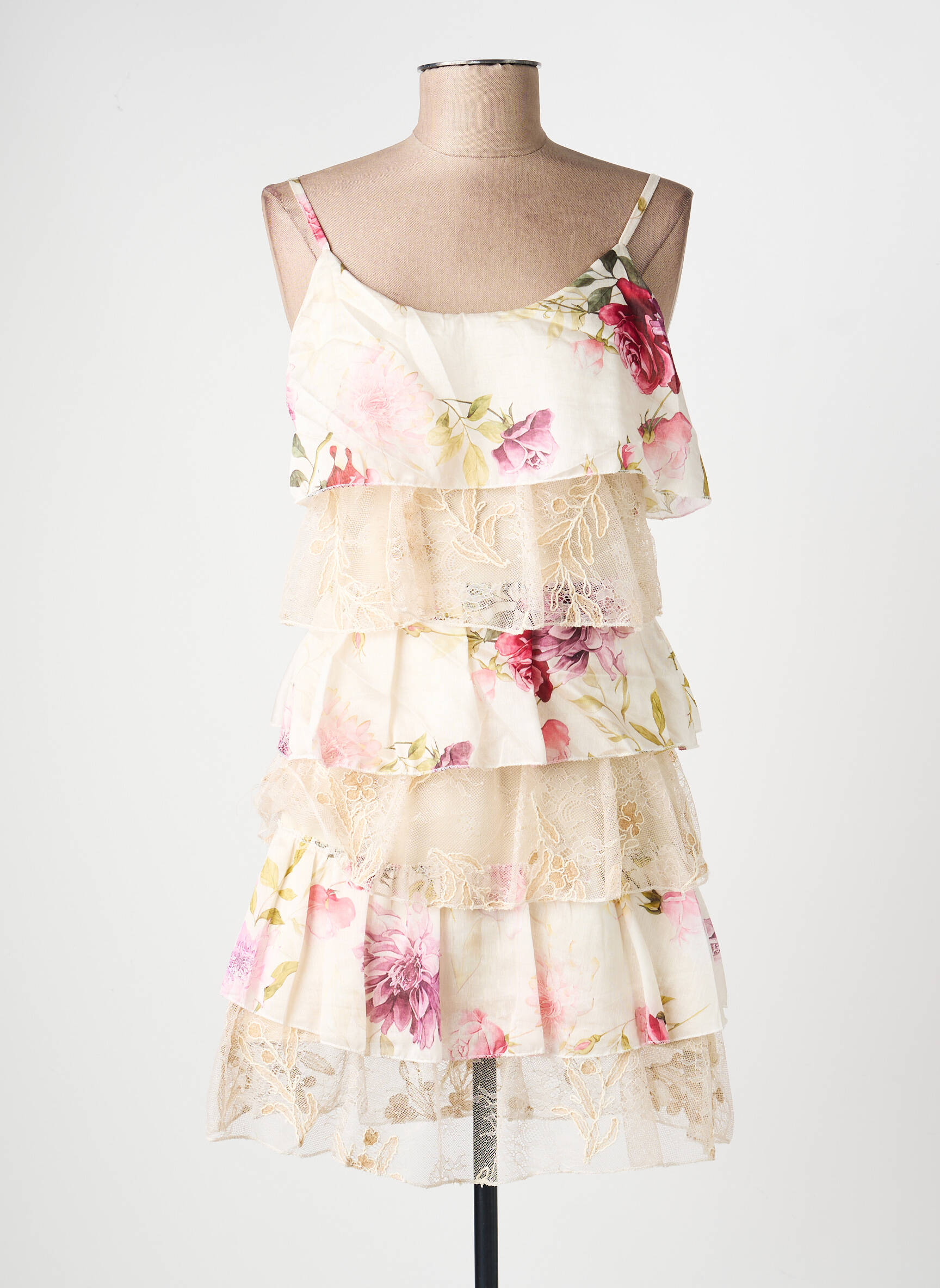 Robe courte sans manche sans manche beige CIVICO 1 femme