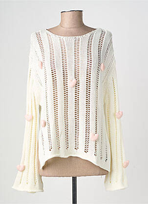 Pull coupe droite manches longues blanc CIVICO 1 femme