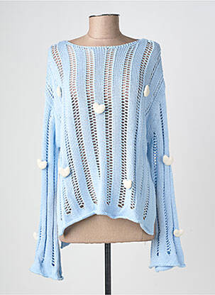 Pull coupe droite manches longues bleu CIVICO 1 femme