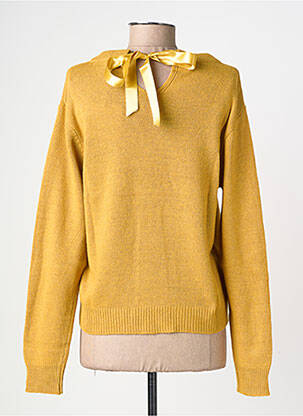 Pull coupe droite manches longues jaune CIVICO 1 femme